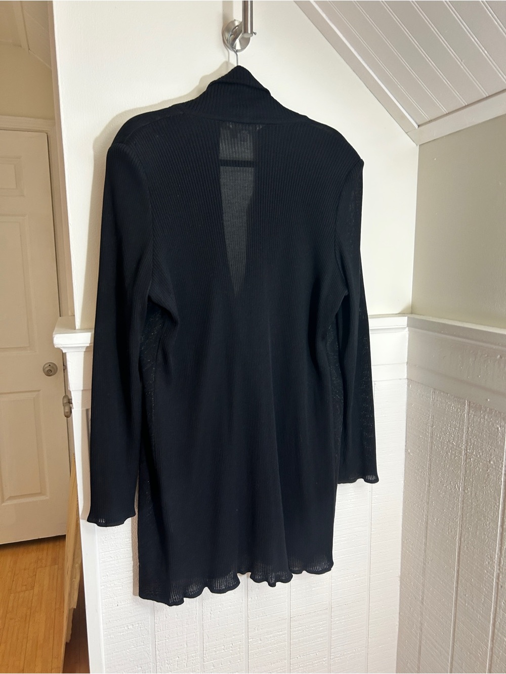 Exclusively Misook 2X Women’s Black Sweater with button front - Picture 4 of 5
